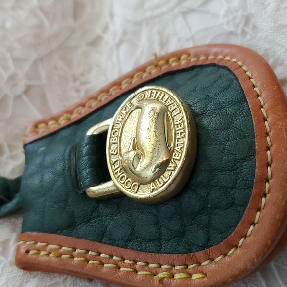Dooney & Bourke Ivy Green and British Tan Leather Key Chain Holder - Picture 13 of 15